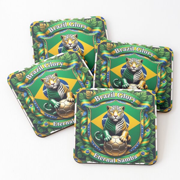 Item preview, Jaguar Glory Brazil Tee, Eternal Rhythm Jaguar Drinkware, Flag Pride Crest Souvenir Gift designed and sold by YMLux.