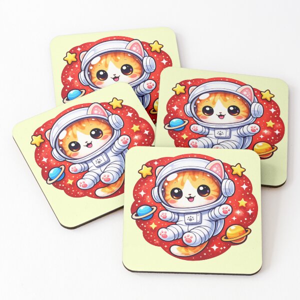 Item preview, Cute Cat Astronaut Sticker – Kawaii Space Kitty designed and sold by ApGraphicDesigns.