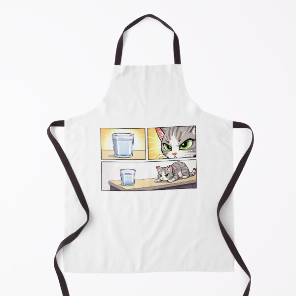 Item preview, Curious Cat vs Water Glass – Funny Cat Comic designed and sold by ClutchCassidyTees.