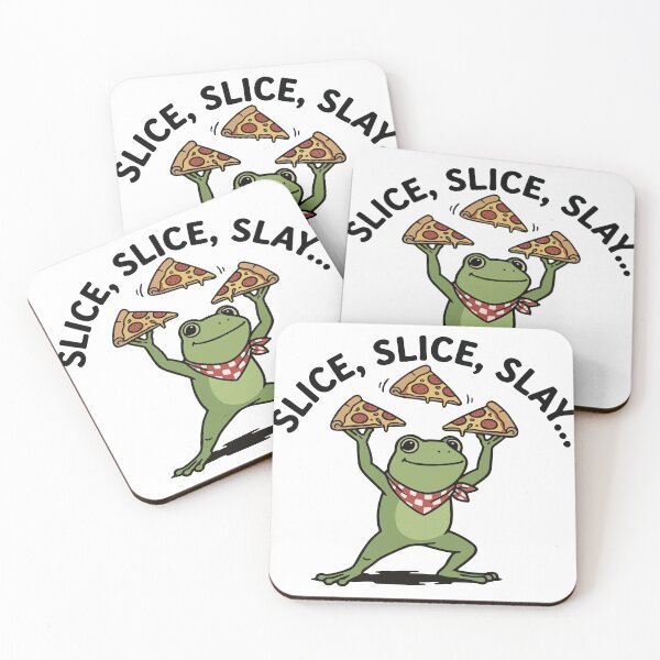 Item preview, Slice Slice Slay Funny Pizza Juggling Frog designed and sold by Floomart.