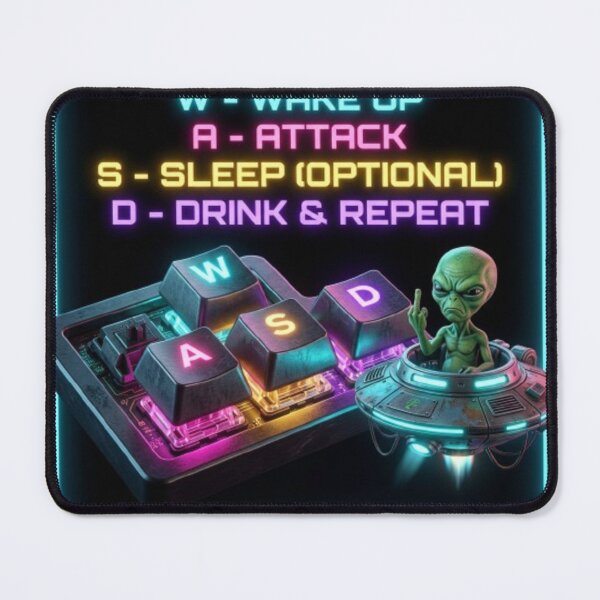 Item preview, Neon WASD Alien Gamer Tee designed and sold by RAGELEVELX.