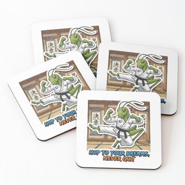 Item preview, Never Quit Karate Grasshopper - Motivational Martial Arts Sticker designed and sold by Desperate Measures.