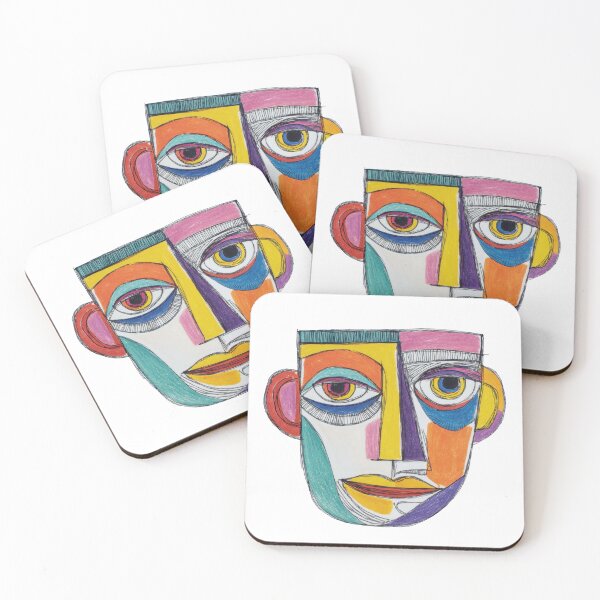 Item preview, Colorful abstract face drawing designed and sold by anytka.