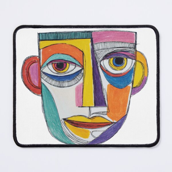 Item preview, Colorful abstract face drawing designed and sold by anytka.