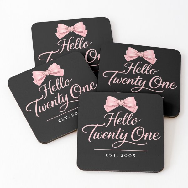 Item preview, Hello Twenty One Est 2005 Pink Bow 21st Birthday Aesthetic for Girls and kids designed and sold by bilal sibgui.
