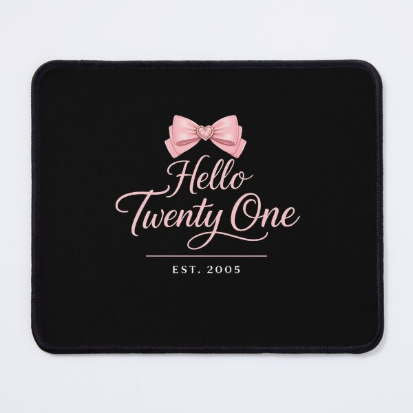 Item preview, Hello Twenty One Est 2005 Pink Bow 21st Birthday Aesthetic for Girls and kids designed and sold by bilal sibgui.