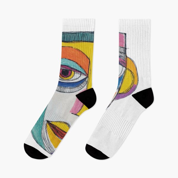 Item preview, Colorful abstract face drawing designed and sold by anytka.