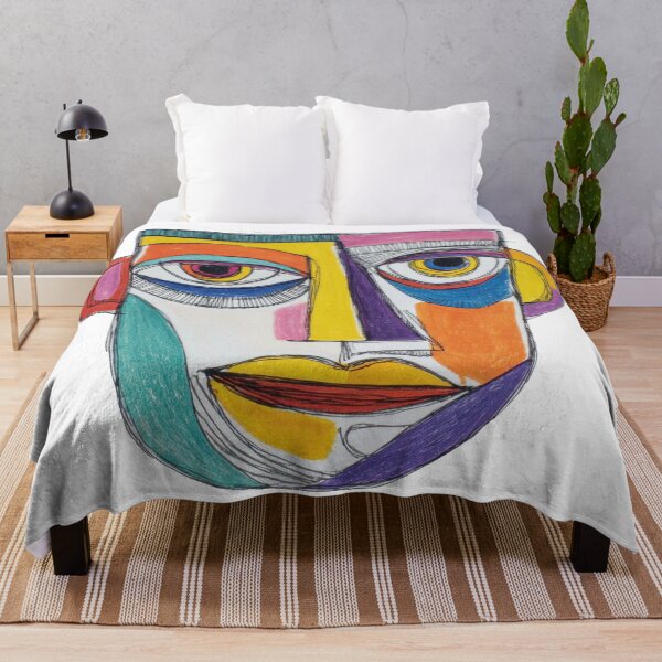 Item preview, Colorful abstract face drawing designed and sold by anytka.