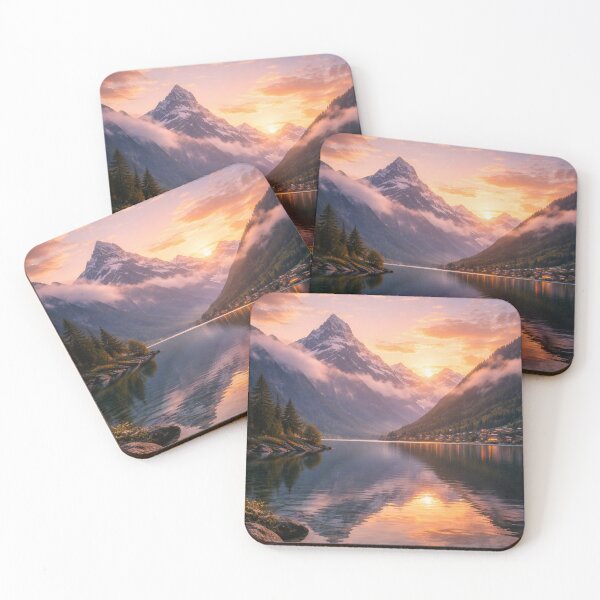 Item preview, Alpine lake at golden dawn designed and sold by JuViRo.