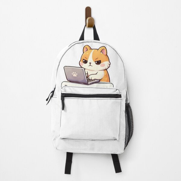 Item preview, Do Not Disturb Working Cat Sticker – Funny Kawaii Cat with Laptop Cartoon designed and sold by Dasts Cart.