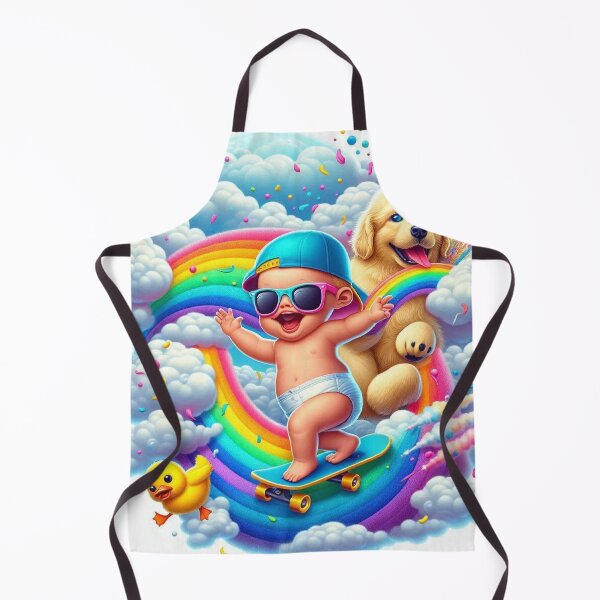 Item preview, Baby Skateboard Rainbow Adventure with Party Pets designed and sold by Mitaudesign.