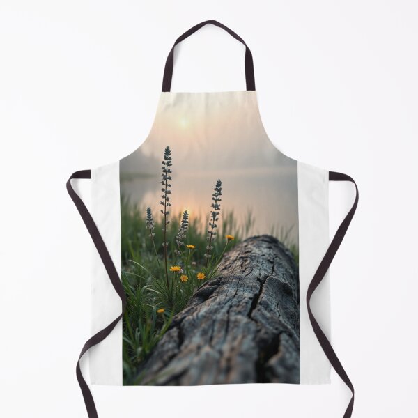 Item preview, Misty Lakeside Sunrise with Wildflowers and Driftwood designed and sold by Vida e Arte.