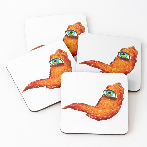 Item preview, Curious Chicken Wing. Weird Food With Eye Sticker | Surreal Food Art designed and sold by Bean Bean Cat.