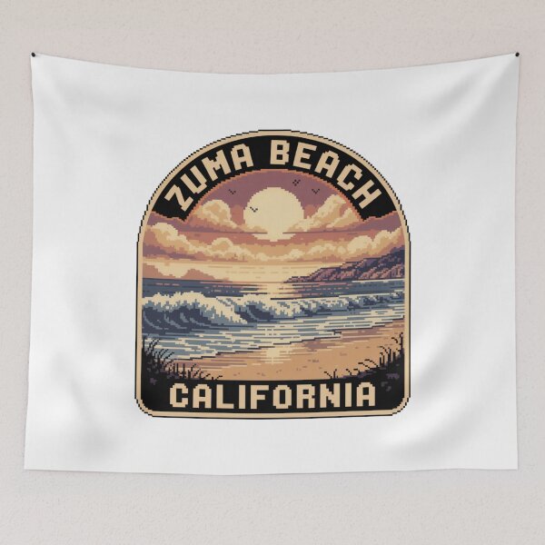 Item preview, Zuma Beach California: Retro Surf Coast Pixel Art designed and sold by CircinusStore.