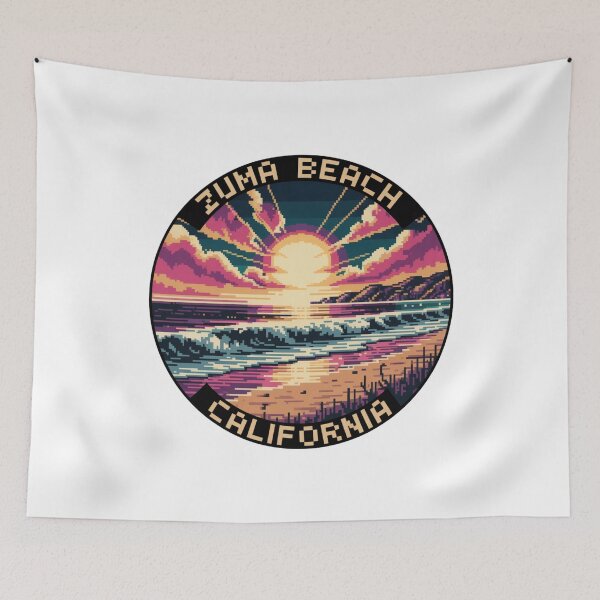 Item preview, Zuma Beach California: Pixel Art Retro Coastal designed and sold by CircinusStore.