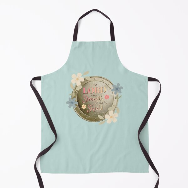 Item preview, Psalm 28:7 – The Lord Is My Strength and My Shield | Christian Floral Shield Design designed and sold by FruitfullyC.