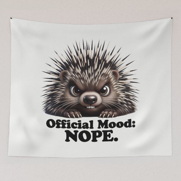 Item preview, Grumpy Porcupine "Official Mood: NOPE" - Funny Sarcastic Animal designed and sold by QuirkySpark.
