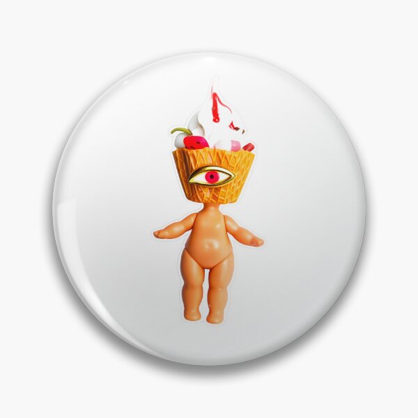 Item preview, Curious Cake Doll. Weird Food With Eye Sticker | Surreal Food Art designed and sold by Bean Bean Cat.