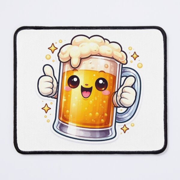 Item preview, Cute Beer Mug Sticker – Happy Kawaii Beer designed and sold by ApGraphicDesigns.
