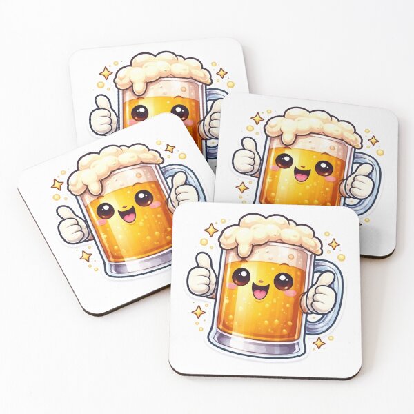 Item preview, Cute Beer Mug Sticker – Happy Kawaii Beer designed and sold by ApGraphicDesigns.