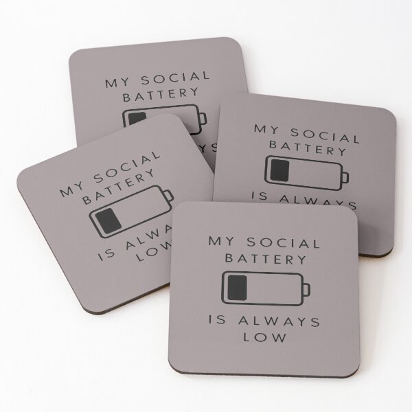 Item preview, My Social Battery Is Always Low – Funny Introvert Minimalist T-Shirt designed and sold by SassyGin.