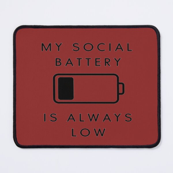 Item preview, My Social Battery Is Always Low – Funny Introvert Minimalist T-Shirt designed and sold by SassyGin.