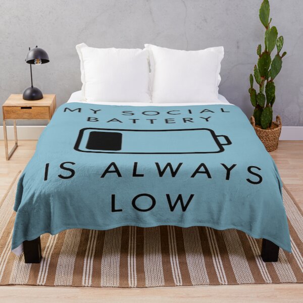 Item preview, My Social Battery Is Always Low – Funny Introvert Minimalist T-Shirt designed and sold by SassyGin.