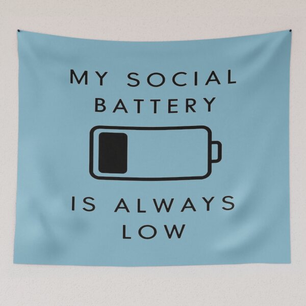 Item preview, My Social Battery Is Always Low – Funny Introvert Minimalist T-Shirt designed and sold by SassyGin.