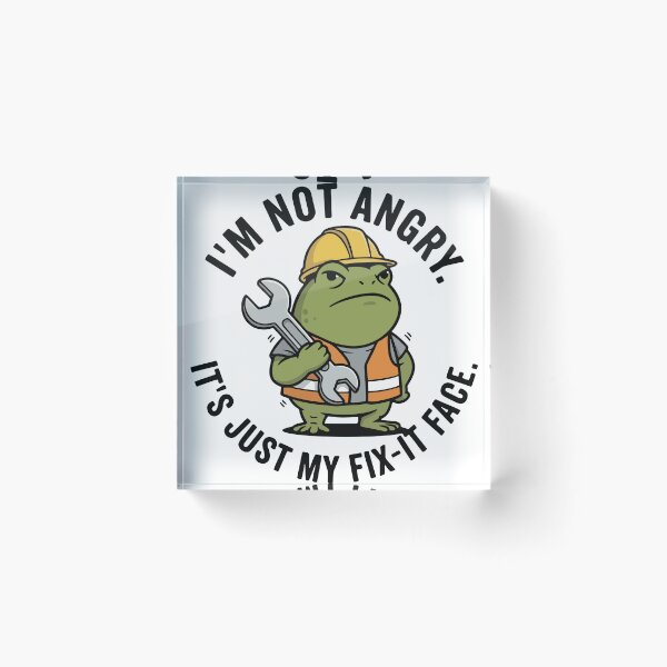 Item preview, Grumpy Mechanic Frog with Wrench designed and sold by Floomart.