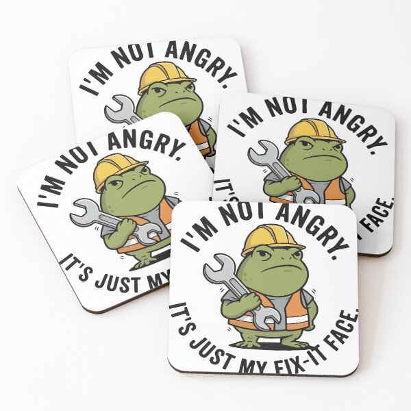 Item preview, Grumpy Mechanic Frog with Wrench designed and sold by Floomart.