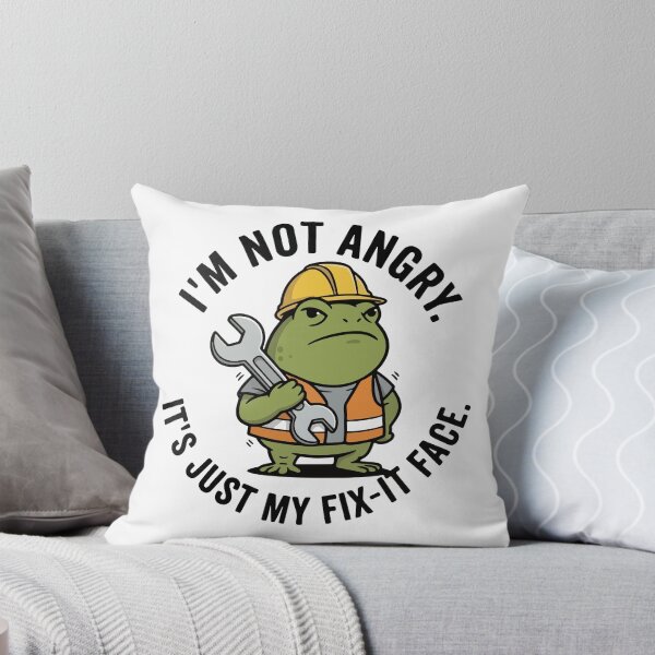 Item preview, Grumpy Mechanic Frog with Wrench designed and sold by Floomart.