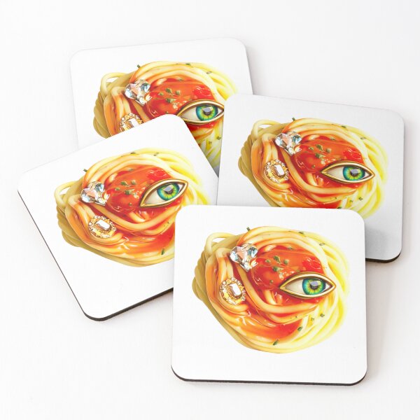 Item preview, Curious Pasta. Weird Food With Eye Sticker | Surreal Food Art designed and sold by Bean Bean Cat.