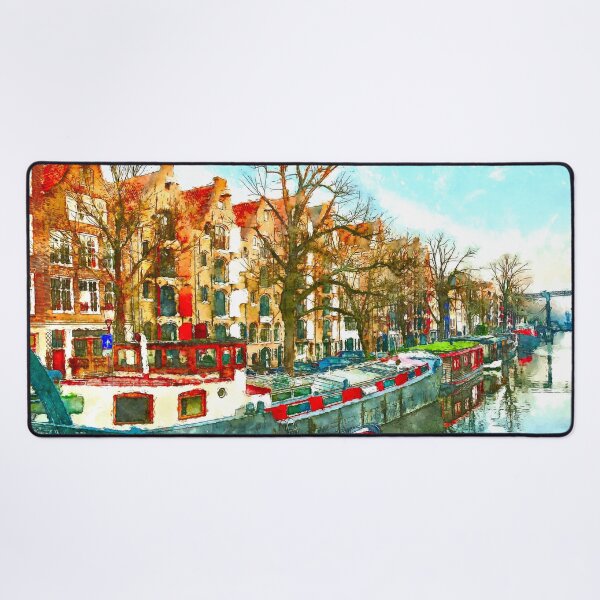 Item preview, Amsterdam, Brouwersgracht with bridge in evening light designed and sold by Amsterdam-Pan.