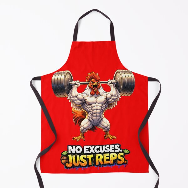 Item preview, No Excuses Just Reps – Funny Gym Rooster Motivation Design designed and sold by Gym4Studio.