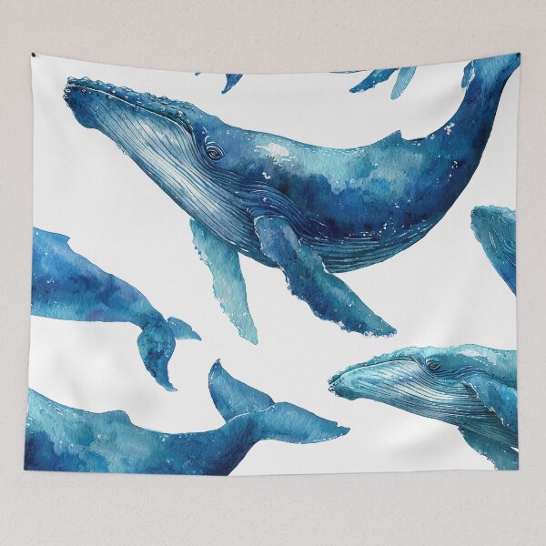 Item preview, Blue Whales Dancing Through Ocean Dreams designed and sold by Venon28.