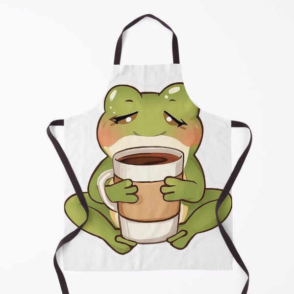 Item preview, Cute Sleepy Frog Drinking Coffee Funny Morning Sticker designed and sold by Bhumika StickerArtist .