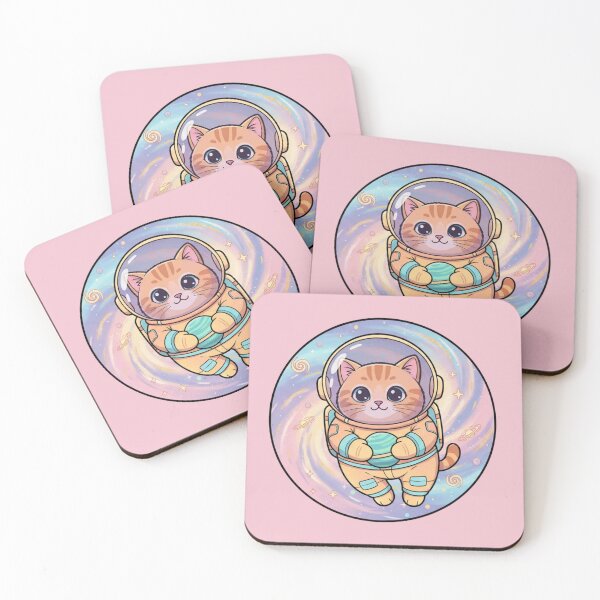 Item preview, Cute Space Cat Astronaut Kawaii Galaxy Kitten Cartoon Illustration designed and sold by LavinyArt.
