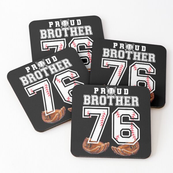 Item preview, Proud Brother Baseball Player Number 76 Sibling Support designed and sold by PamQBennett.