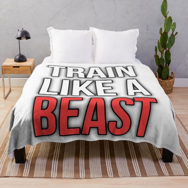 Item preview, Train Like A Beast Gym Motivation Typography Workout Fitness Quote designed and sold by ahfas86.