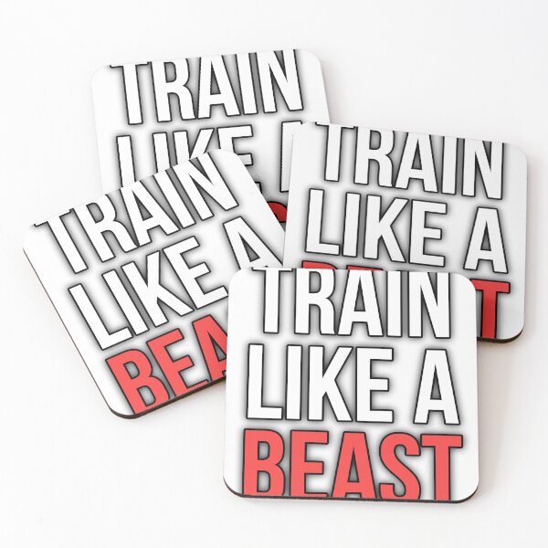 Item preview, Train Like A Beast Gym Motivation Typography Workout Fitness Quote designed and sold by ahfas86.