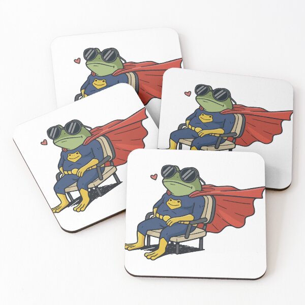 Item preview, Chill Superhero Frog Relaxing in Cape and Sunglasses designed and sold by Floomart.