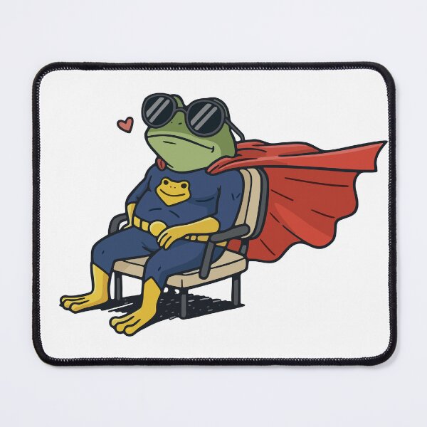 Item preview, Chill Superhero Frog Relaxing in Cape and Sunglasses designed and sold by Floomart.