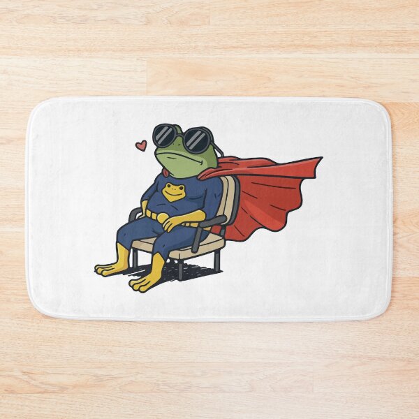 Item preview, Chill Superhero Frog Relaxing in Cape and Sunglasses designed and sold by Floomart.
