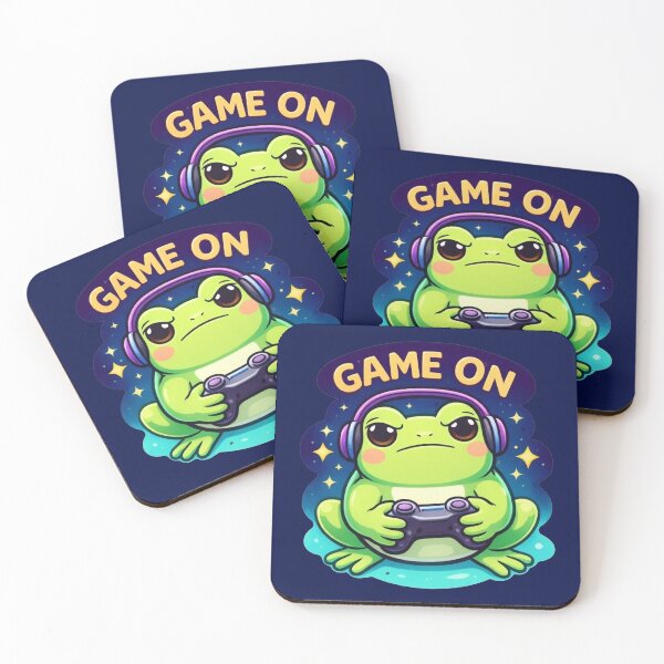 Item preview, Game On Frog Sticker – Cute Gamer Frog designed and sold by ApGraphicDesigns.
