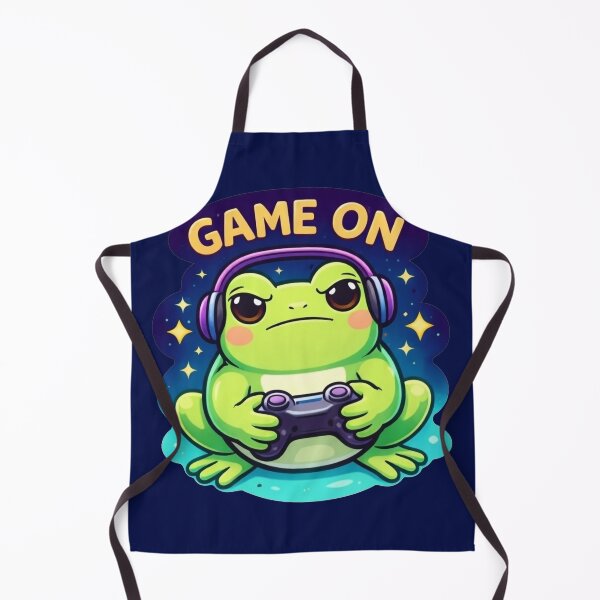 Item preview, Game On Frog Sticker – Cute Gamer Frog designed and sold by ApGraphicDesigns.