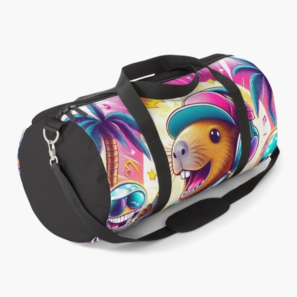 Item preview, Happy Capybara Skateboarding with DJ Astronaut & Skeleton Sax designed and sold by Mitaudesign.