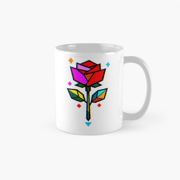 Item preview, Minimalist geometric rose with retro video game style designed and sold by Moonshroomarts.