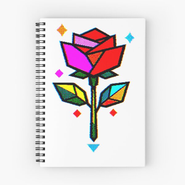 Item preview, Minimalist geometric rose with retro video game style designed and sold by Moonshroomarts.