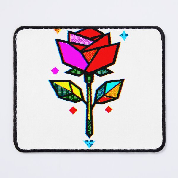 Item preview, Minimalist geometric rose with retro video game style designed and sold by Moonshroomarts.