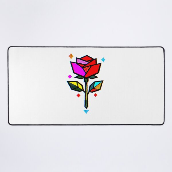 Item preview, Minimalist geometric rose with retro video game style designed and sold by Moonshroomarts.